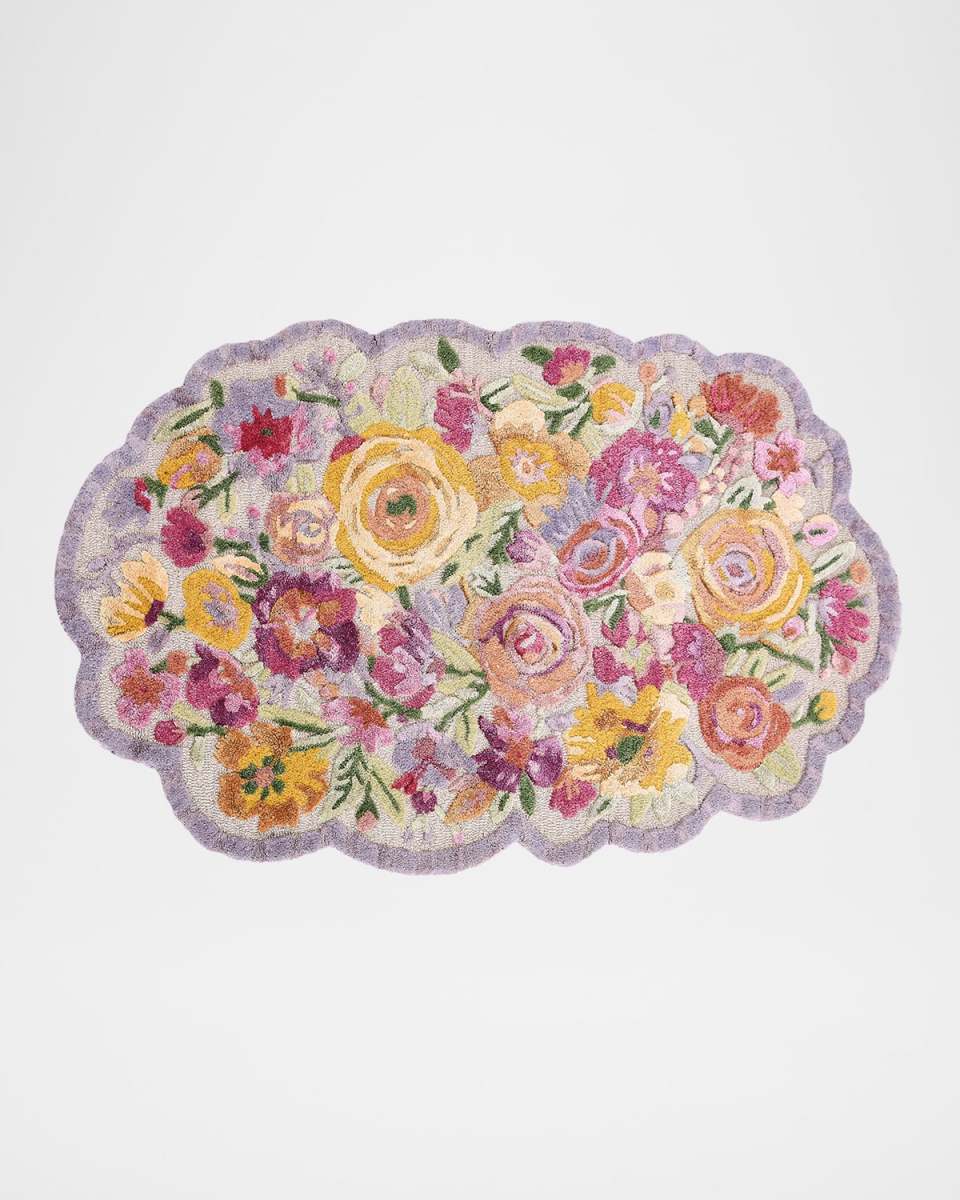 Scalloped Flower Meadow Rug, 3' x 5'